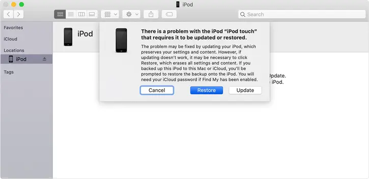 ipod touch recovery mode