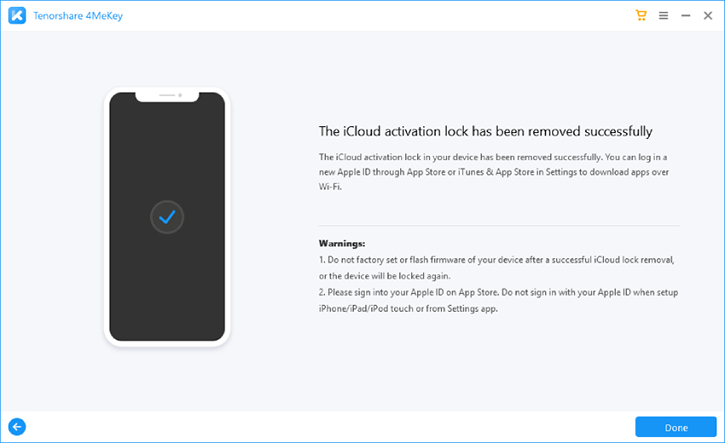 new 4mekey activation lock removed